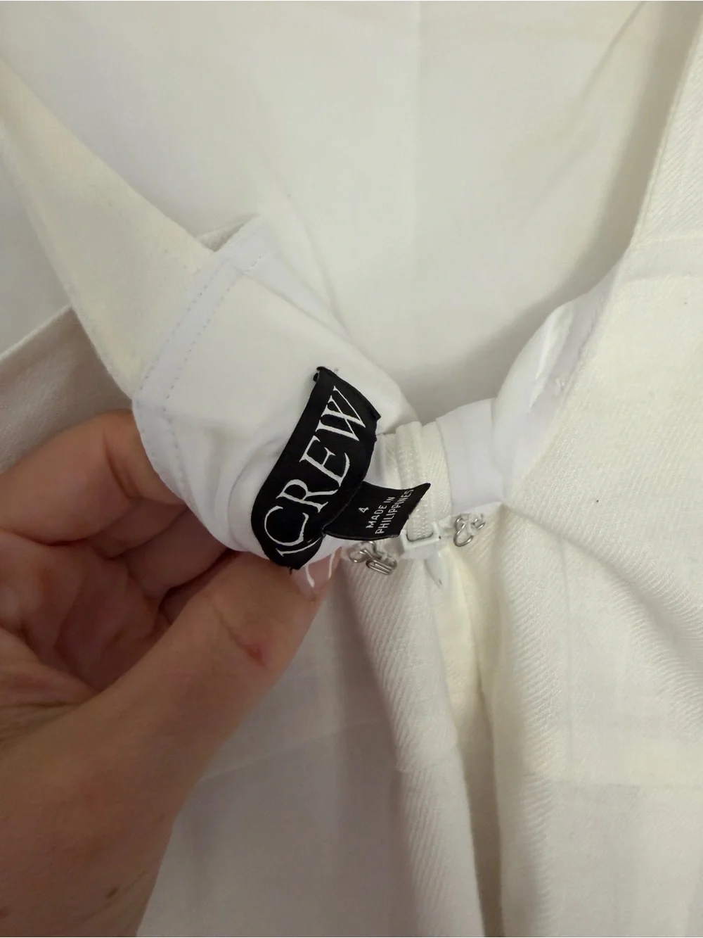 JCREW White Linen Square Neck Dress